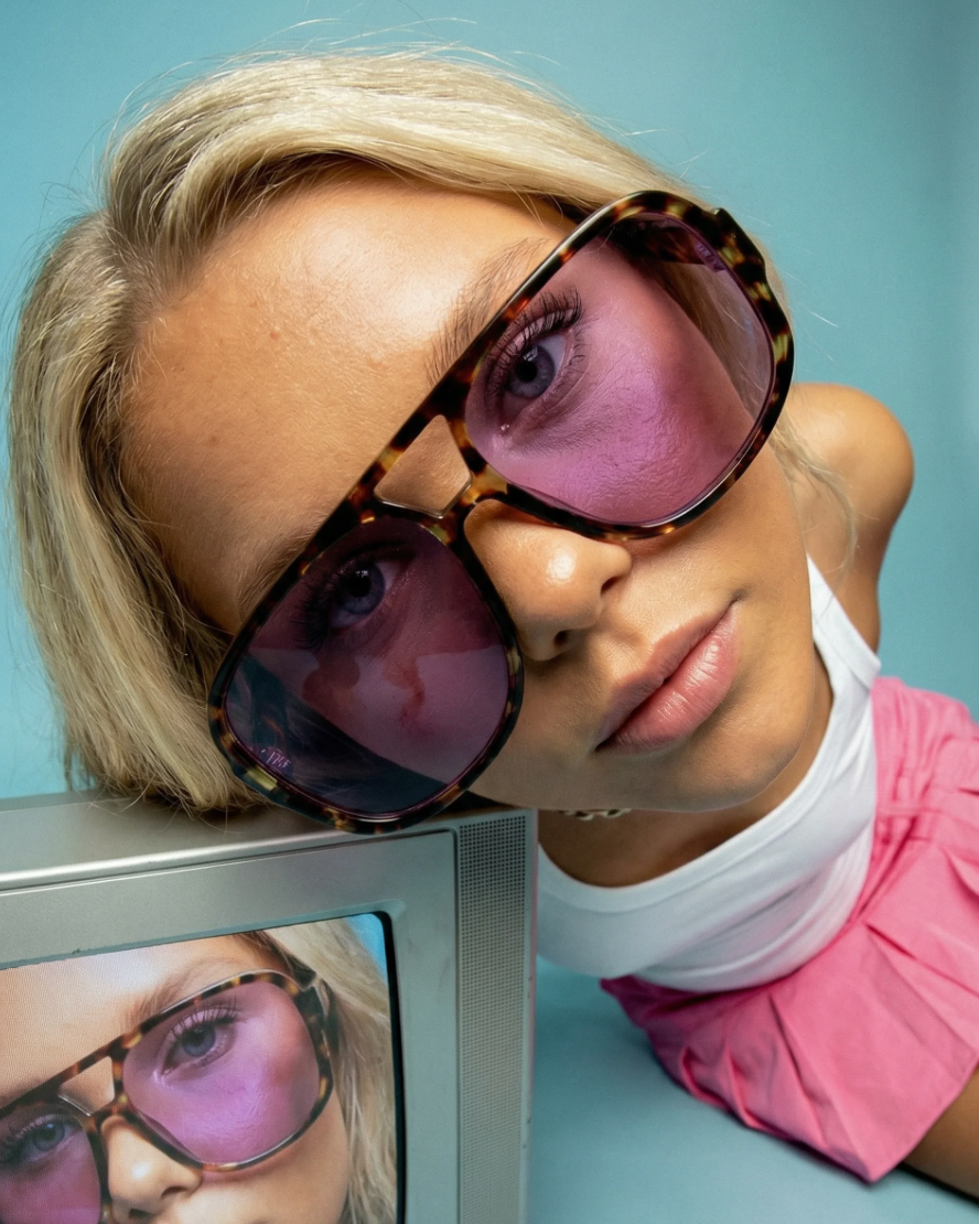 Nueva Soleil 01 – Tortoise Pink Aviator Sunglasses