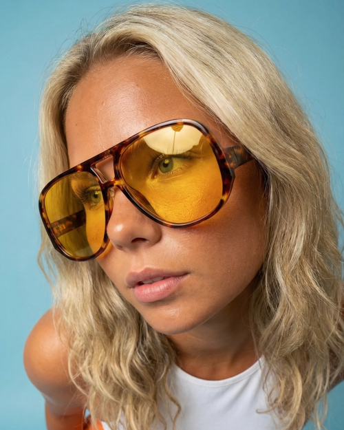 Nueva Soleil 02 – Tortoise Orange Aviator Sunglasses