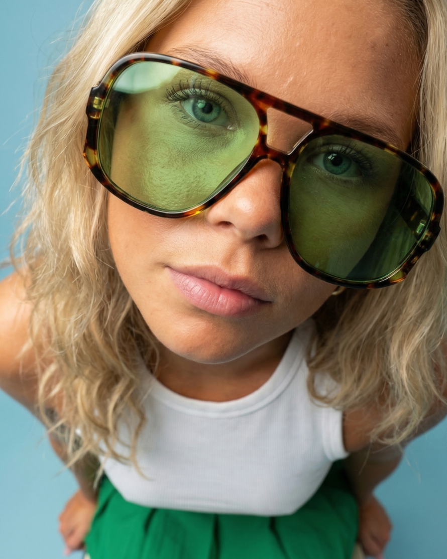 Nueva Soleil 03 – Tortoise Green Aviator Sunglasses